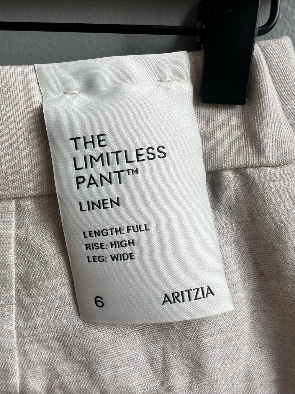 Aritzia The Limitless Pant Linen NWT Natural Ecru Wide Leg Size 6